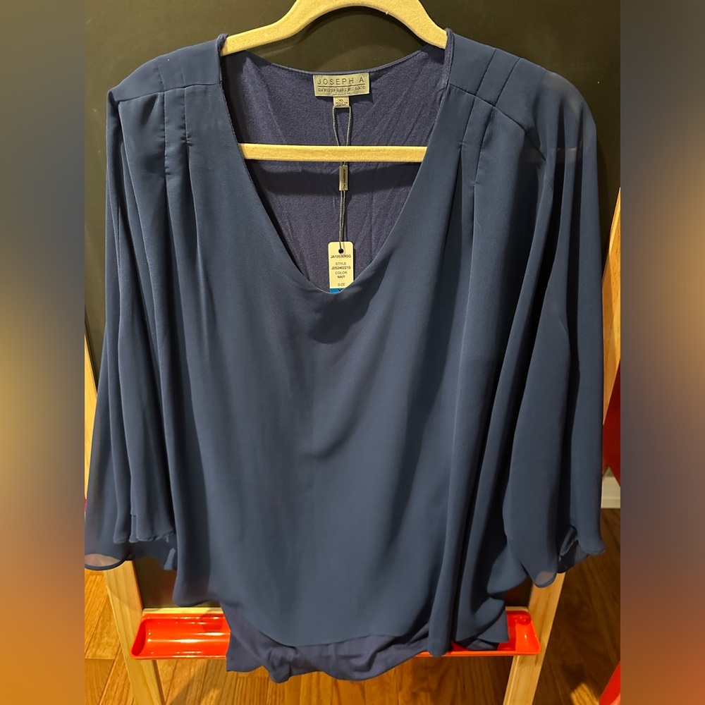 Joseph A blue layer shirt sheer on top with liner under